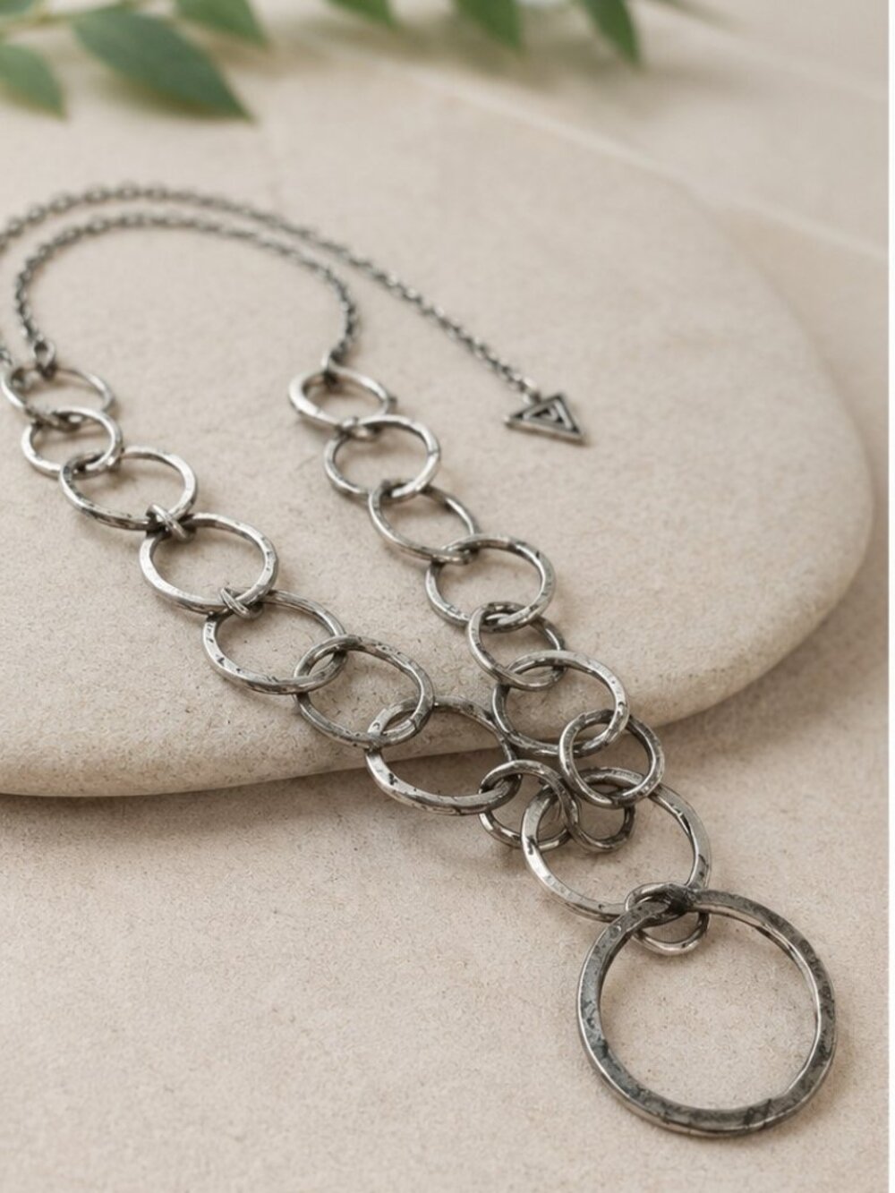 Handcrafted, One-of-a-kind, Silver Loop Necklace